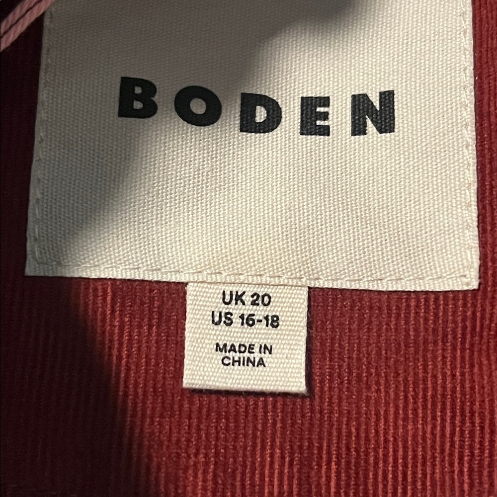 Boden Fitzrovia Quilted Cord Jacket - Fire Brick Red - Picture 9 of 9